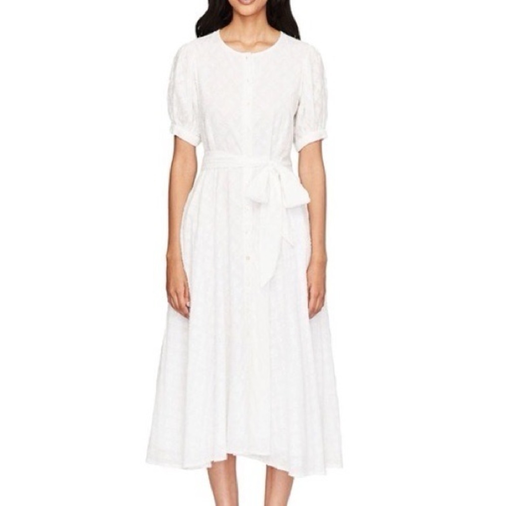 Roller Rabbit NWT White Jacquard Textured Midi Dress
